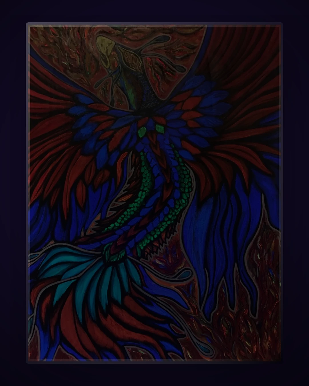 Evolution of a Scorpio — canvas print displayed on a dark atmospheric wall